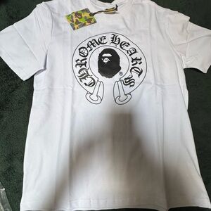Chrome Hearts White and Black Short Sleeve Tee size large fit like a medium